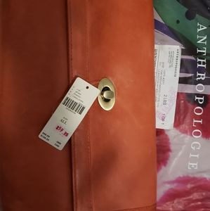 Anthropologie Coral Leather Clutch or Wallet-NWT